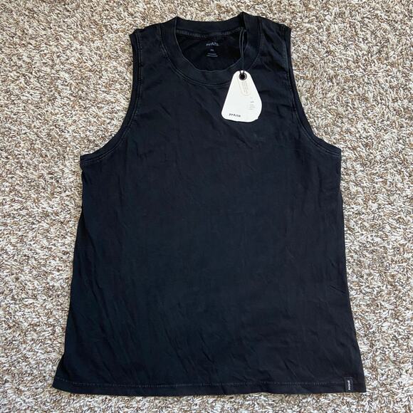 Prana Everyday Tank Womens S Black Vintage Wash Standard Fit Regenerative Cotton - Picture 4 of 9